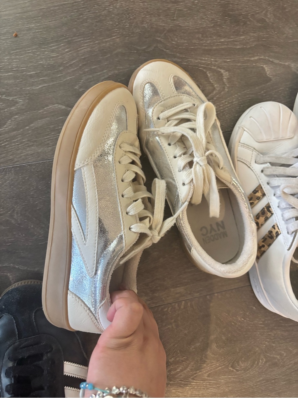 Women’s Cream & Silver Platform Sneaker